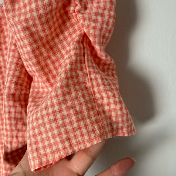 Lulus Blushin' Babe Pink Gingham Ruched Puff Sleeve Top - Picture 5 of 17